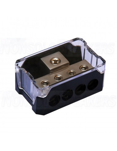 XPL PDB01B Current distributor nickel plated, input cable 0AWG, output 4x4AWG - Blister