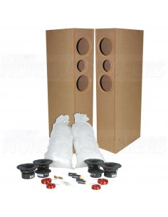 TriTrix MTM TL Tower Speaker Components and Cabinet Kit Pair 2