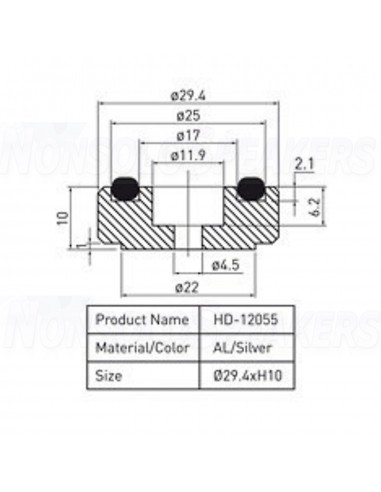 Dynavox Aluminum Feet Silver 4 pcs. - 207273