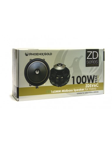 Phoenix Gold ZDSV6C 6.5 Inch 100W Volvo Midbass 13oz Y35 magnet for improved power handling Plug and play installation