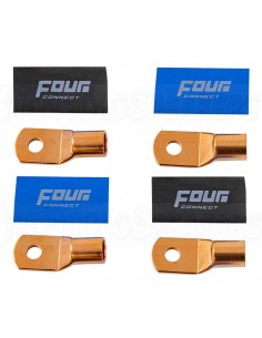 FOUR Connect 4-690384 STAGE3 OFC M8 Ring Terminal 50mm2, 2x Blue + 2x Black