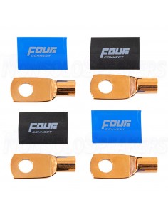 FOUR Connect 4-690382 STAGE3 OFC M8 Ring Terminal 20mm2, 2x Blue + 2x Black