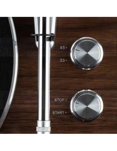 Dayton Audio  TT-1BTW Turntable with USB, Bluetooth, Audio-Technica AT-VM95E WOOD.