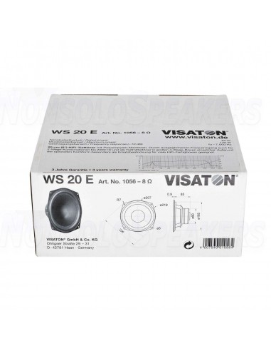 Visaton WS 20 E - 8 8" HiFi Woofer 8 Ohm