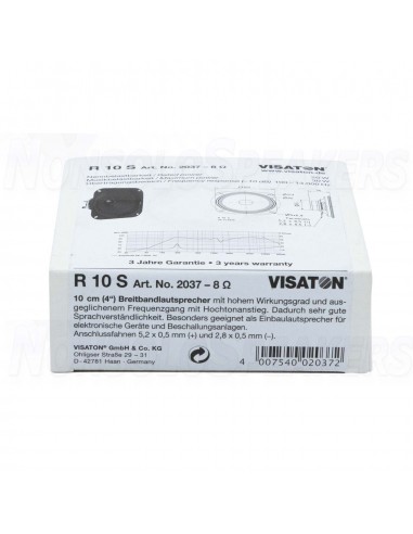 Visaton R 10 S - 8 4" Full-Range Speaker 8 Ohm