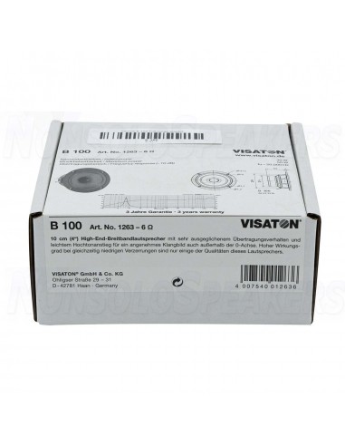 Visaton B 100 4" High-End Full-Range Loudspeaker 6 Ohm
