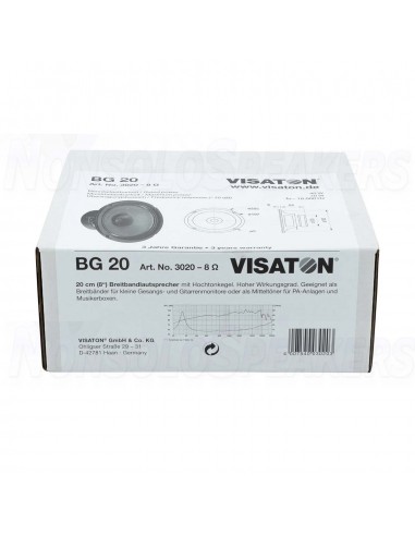 Visaton BG 20 8" Full-Range Speaker 8 Ohm