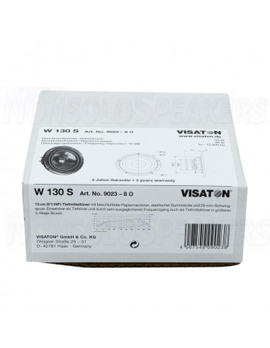 Visaton VS-W130S/4 Woofer 5" 4 Ohm - 50W RMS, 80W PMPO, Per Casse Acustiche E Diffusori