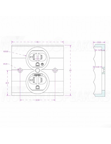 Viborg VM01R US Wall Socket Copper + Aluminum Plate