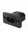 Viborg VI-08G IEC C8 Panel Mount 2.5A/250V - Gold Plated