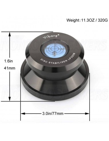 VIBORG LP320B Black Aluminum Stabilizer with bubble and strobe 320gr