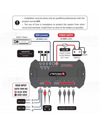 STETSOM STX2436bt Audio Processor with Bluetooth
