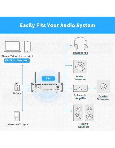 Fosi Audio T10 Streaming Multiroom/Multizone Stereo Amplifier
