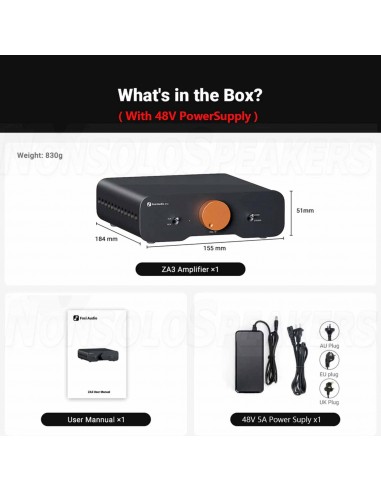 Fosi Audio ZA3 Balanced Stereo Amplifier 2CH Mono Amp