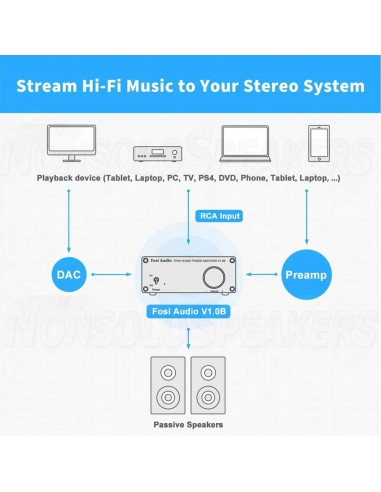 Fosi Audio V1.0 Stereo Amplifier TPA3116D2