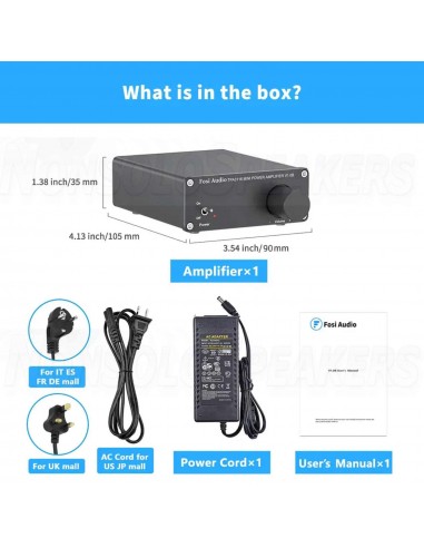 Fosi Audio V1.0 Stereo Amplifier TPA3116D2