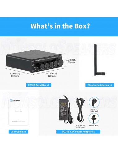 Fosi Audio BT30D 2.1 Amplifier with Bass & Treble Control