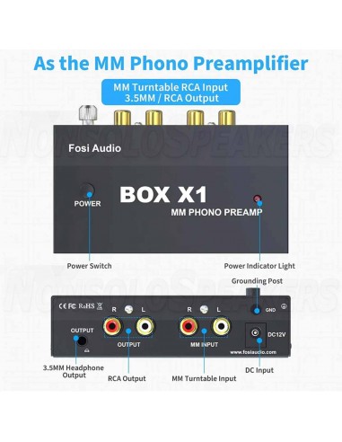 Fosi Audio BOX X1 MM Phono Preamplifier