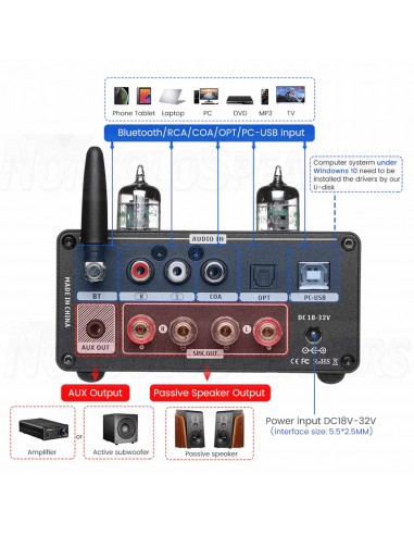 Aiyima T9PRO Tube phono amplifier with 32V power supply
