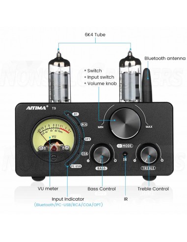 Aiyima T9 Tube phono amplifier with 24V power supply