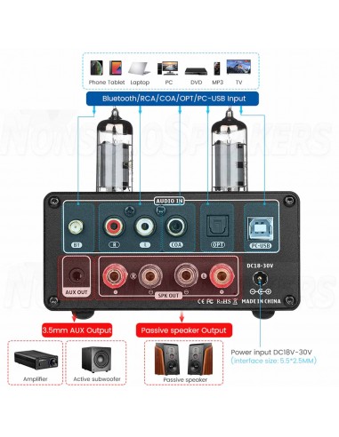 Aiyima T9 Tube amplifier with 24V power supply