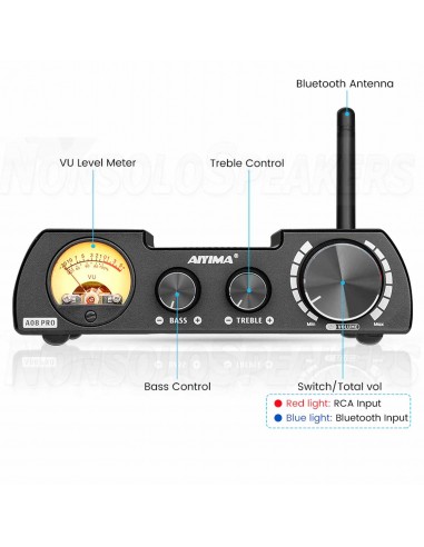 Aiyima A08PRO Bluetooth Class D Amplifier 2x300W 4ohm input RCA