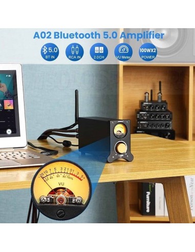Aiyima A02 Bluetooth Class D Amplifier 2x100W 4 ohm RCA input with 24V power supply