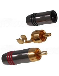 AUDIKOM RC03 - Pair of Gold-Plated RCA Connectors - Cable: Ø 6.0mm - Solder Connection
