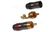 AUDIKOM RC03 - Pair of Gold-Plated RCA Connectors - Cable: Ø 6.0mm - Solder Connection