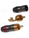 AUDIKOM RC03 - Pair of Gold-Plated RCA Connectors - Cable: Ø 6.0mm - Solder Connection