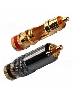 AUDIKOM RC05 - Pair of 24k Gold Plated RCA Connectors - Cable: Ø 9.1mm - Solder Connection