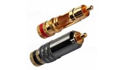 AUDIKOM RC05 - Pair of 24k Gold Plated RCA Connectors - Cable: Ø 9.1mm - Solder Connection