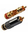 AUDIKOM RC05 - Pair of 24k Gold Plated RCA Connectors - Cable: Ø 9.1mm - Solder Connection
