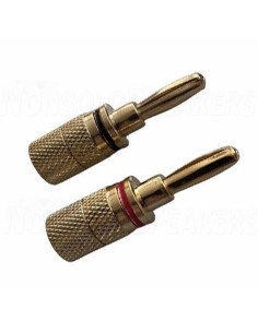 AUDIKOM BN05 - Pair of Bananas - 24k Gold Plated - for 4.0mm Cable
