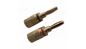 AUDIKOM BN05 - Pair of Bananas - 24k Gold Plated - for 4.0mm Cable