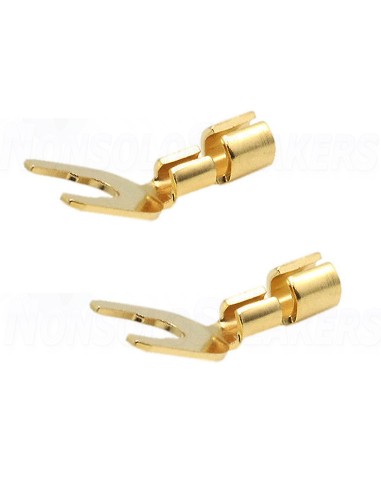 AUDIKOM TC35 - Gold Plated Pure Copper Fork 6-8mm Pair