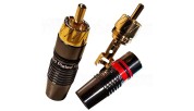 AUDIKOM RC26 - Pair of gold-plated RCA connectors - Cable: Ø 6.5mm - Solder connection