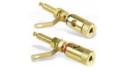 Gold Binding Post Banana Jack Pair Extra Long Shaft with Solder Tabs