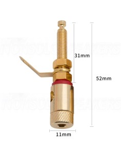 Gold Binding Post Banana Jack Pair Extra Long Shaft with Solder Tabs 2