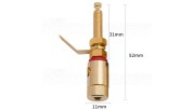 Gold Binding Post Banana Jack Pair Extra Long Shaft with Solder Tabs