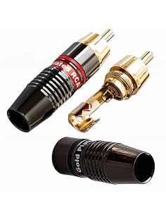 AUDIKOM RC27 - Pair of gold-plated RCA connectors - Cable: Ø 8.0mm - Solder connection