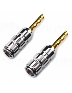 AUDIKOM BN08 - Pair of Bananas - 24k Gold Plating - for 5.0mm Cable