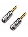 AUDIKOM BN08 - Pair of Bananas - 24k Gold Plating - for 5.0mm Cable