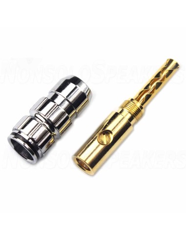 AUDIKOM BN08 - Pair of Bananas - 24k Gold Plating - for 5.0mm Cable