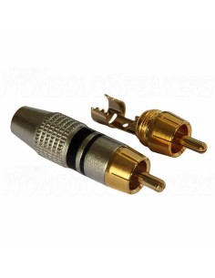 AUDIKOM RC22  - RCA Connectors - Cable: Ø6.2mm - Delrin Insulation, 24k Gold Plated - Soldering Tightening -Pair-