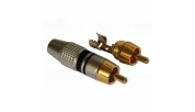 AUDIKOM RC22  - RCA Connectors - Cable: Ø6.2mm - Delrin Insulation, 24k Gold Plated - Soldering Tightening -Pair-