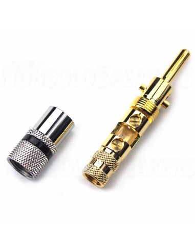 AUDIKOM BN01 - Expanding Banana Plugs - 24k Gold Plated - for 9.0mm Cable - Pair