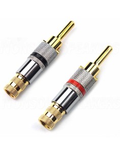 AUDIKOM BN01 - Expanding Banana Plugs - 24k Gold Plated - for 9.0mm Cable - Pair