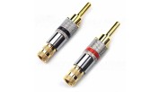 AUDIKOM BN01 - Expanding Banana Plugs - 24k Gold Plated - for 9.0mm Cable - Pair