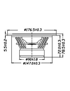 W6-623I 6,5" Woofer Tang Band 8 ohm 2